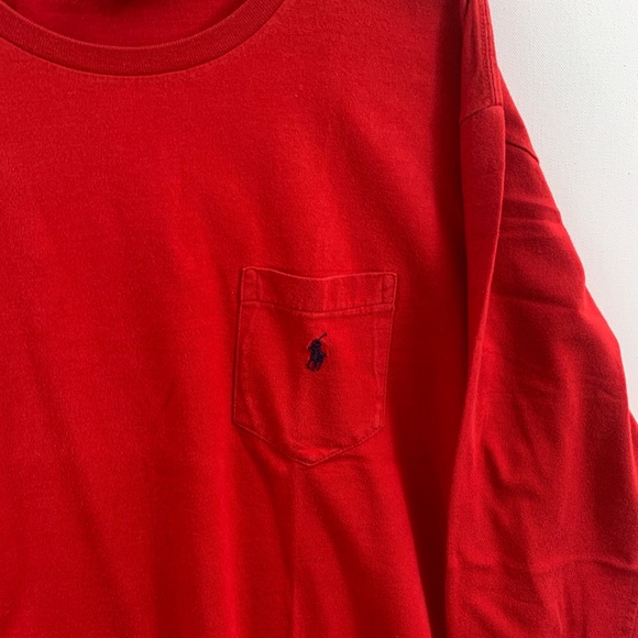 Polo by Ralph Lauren red pocket tee LS - Picture 9 of 12